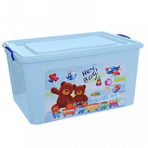 Контейнер-ящик детский для хранения игрушек пластмассовый 80