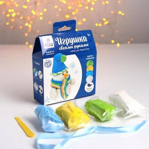 Новогодняя игрушка, набор для создания из массы для лепки «Снеговик» + глазки, стека