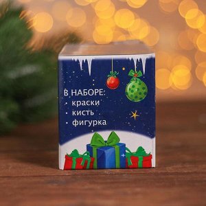 Набор для творчества свеча под раскраску «Снеговик в шарфике» краски 4 шт. по 3 мл, кисть