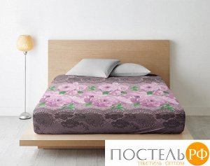 Простыня на резинке Ночь Нежна Монро осн. 7702-1 Бязь 120гр. 160х200х20 полоса новая