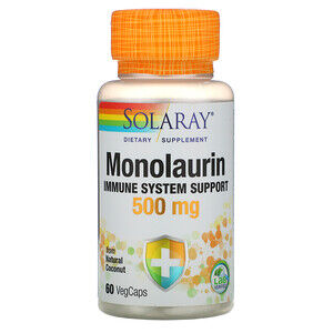 Solaray, Монолаурин, 500 мг, 60 вегетарианских кап