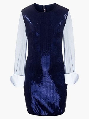 Платье прилегающего силуэта  Цвет:темно-синий