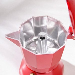Кофеварка гейзерная «Белланто», на 1 чашку, цвет красный