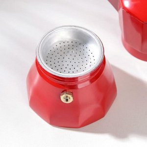 Кофеварка гейзерная «Белланто», на 1 чашку, цвет красный