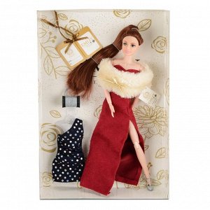 Кукла "Бордо: Девушка в накидке" (28 см, сумка, платье)