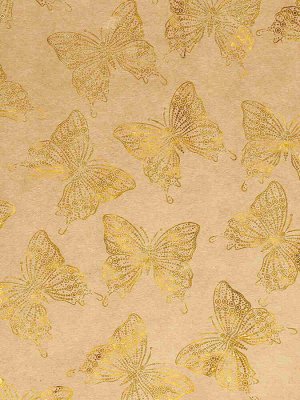 Крафт-бумага Золотые бабочки,100*70
