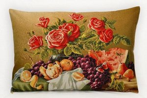 Подушка декоративная Натюрморт с розами, гобелен