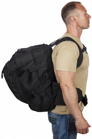Черный армейский рюкзак 3-Day Expandable Backpack 08002A Black (40-60 л) - Вместительные отсеки снабжены прочной молнией, стропы MOLLE для дополнительного снаряжения и аксессуаров. Объем рюкзака регул