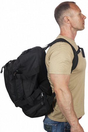 Черный рюкзак универсального назначения 3-Day Expandable Backpack 08002B Black (40 л) №47 - Удобные регулируемые лямки с вентилируемыми сетчатыми накладками. Форма лямок позволяет комфортно носить рюк