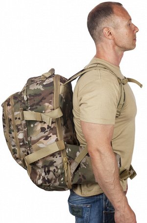 Тактический ранец 3-Day Expandable Backpack 08002A Multicam (40-60 л) - Верхние утягивающие боковые стропы с застежкой Фастекс предназначены для фиксации содержимого рюкзака при прыжках и беге, а такж