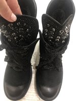 0Z0387-01-1А черный (Текстиль/Иск.мех) Ботинки женские 10п