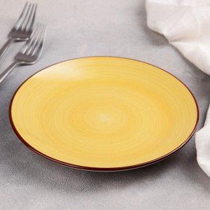 Тарелка десертная Доляна «Морской мир», d=19 см, цвет жёлтый
