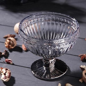Креманка стеклянная «Босфор», 350 мл, 12?11 см, цвет градиент серебро