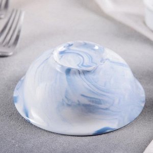 Миска «Мрамор», 11,5Х4 см, цвет голубой