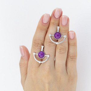 Серебряные серьги с фиолетовым халцедоном - 1380