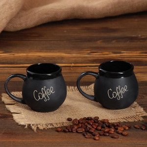 Кофейный набор "Coffee", чёрный, 3 предмета: турка 0.65 л, чашки 0.2 л