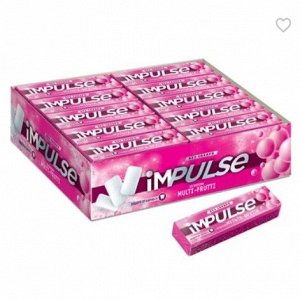 «Impulse», жевательная резинка со вкусом Multi-Frutti, без сахара, 14 г