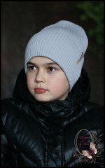 Вязаная шапка на флисе «Россано» (cер.)