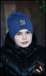 Вязаная шапка «New York City» (джинс)