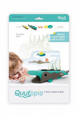 Мягкий 3D конструктор для игры в ванне Quutopia (8 эл). Река с крокодилами (Crocodile River). Арт. 171102