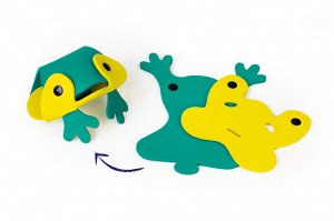 Мягкий 3D конструктор для игры в ванне Quutopia (9 эл). Пруд с лягушками (Frog Pond). Арт. 171140