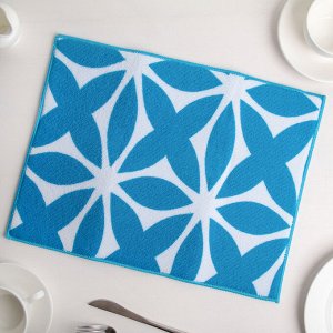 Салфетка для сушки посуды Доляна «Призма», 30?40 см, микрофибра, цвет голубой