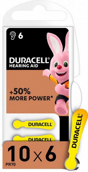 DURACELL Батарейки 10 для слух.ап.6шт