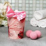 Бомбочки для ванн в стакане &quot;С 8 Марта&quot;, 120 г (6 х 20 г) ягодный аромат.