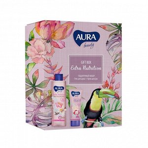 Подарочный набор Aura Beauty Extra Nutrition: крем-гель для душа, 250 мл + крем для рук, 75 мл