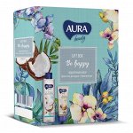 Подарочный набор Aura Beauty Be Happy: крем-гель для душа, 250 мл + крем для рук, 75 мл