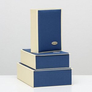Набор коробок 3 в 1 "Книга", синий, 33 х 24 х 10 - 25 х 18 х 7 см