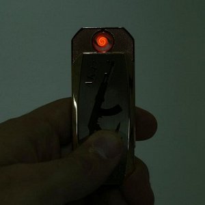 Зажигалка электронная "АК-47" в подарочной коробке, спираль, прямоугольная, 8 * 3 * 12.5 см
