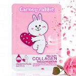 Million Pauline, Питательная увлажняющая тканевая маска для лица с Коллагеном Cartoon animal mask Collagen Carney Rabbit (23г)