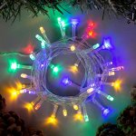 Гирлянда &quot;Нить&quot; 4 м , IP20, прозрачная нить, 40 LED, свечение мульти, 2 режима, 3 х AA