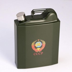 Фляжка 1590 мл "СССР", темно-зелёная канистра, 16.5х6.5х20.5 см, микс