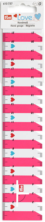 610737 PRYM "Love" Линейка для разметки и измерения 4,5х23см (21см), пластик, ярко-розовый