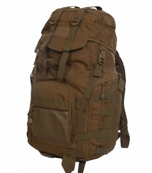 Тактический военный рюкзак (хаки-песок) (CH-063) - Дышащая сетчатая подкладка на спине. Имеются различные карманы: наружный боковой, наружный спереди. Стропы MOLLE позволяют закрепить большое количест