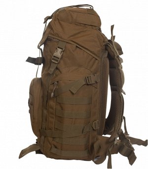 Тактический военный рюкзак (хаки-песок) (CH-063) - Дышащая сетчатая подкладка на спине. Имеются различные карманы: наружный боковой, наружный спереди. Стропы MOLLE позволяют закрепить большое количест