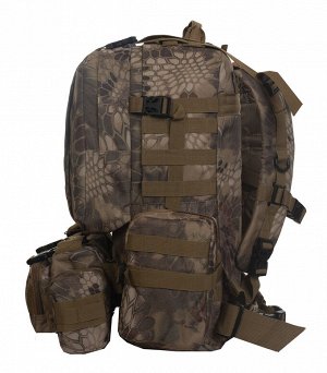 Большой туристический рюкзак камуфляжа Питон лес (CH-016) - Регулируются лямки, поясной ремень и грудная перемычка на быстросъемных застежках, стяжки на лямках. На внешней стороне рюкзака нашиты строп