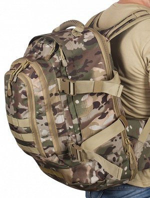 Тактический ранец 3-Day Expandable Backpack 08002A Multicam (40-60 л) - Верхние утягивающие боковые стропы с застежкой Фастекс предназначены для фиксации содержимого рюкзака при прыжках и беге, а такж