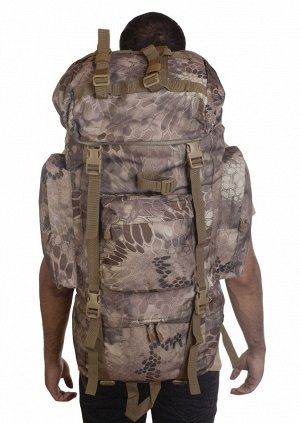 Тактический рюкзак для рыбалки камуфляжа Krуptek (75 л) (CH-053)- Большое основное влагозащищенное отделение и пять дополнительных отсеков. Поясной и нагрудный ремни на фастексе надежно фиксируют рюкз