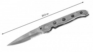 Нож с металлической ручкой Half-Serrated Blade Lock Pocket Knife 205 (Лаконичный дизайн и отличный функционал. Поставка с фабрики-производителя. Специальная сниженная цена только для покупателей Военп