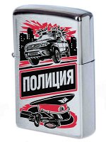 Статусная бензиновая зажигалка &quot;Полиция&quot; - металлическая модель Зиппо с авторским принтом по символической цене №613