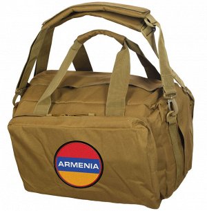 Мужская дорожная сумка-рюкзак "Армения" (камуфляж Хаки-песок) №65