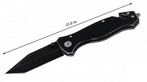 Складной аварийно-спасательный нож - лучший тактический нож со стропорезом, стеклобоем и клипсой для крепления №735