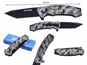 Складной нож с клинком танто Cold Steel 213 Tanto Camo (Фолдер для серьезных задач в лесу и в быту. Надежная сталь 7Cr17 оптимальной закалки 56-58 HRC, удобная рукоятка. Отличная цена только для наших