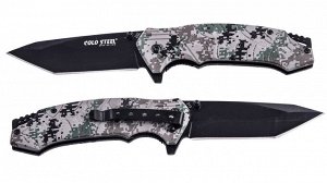 Складной нож с клинком танто Cold Steel 213 Tanto Camo (Фолдер для серьезных задач в лесу и в быту. Надежная сталь 7Cr17 оптимальной закалки 56-58 HRC, удобная рукоятка. Отличная цена только для наших