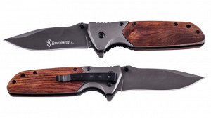 Складной туристический нож Browning A338 (Удобный, надежный и солидный складной нож для охоты, туризма и походов. Хорошая углеродная сталь держит заточку при длительной эксплуатации. Специальная цена
