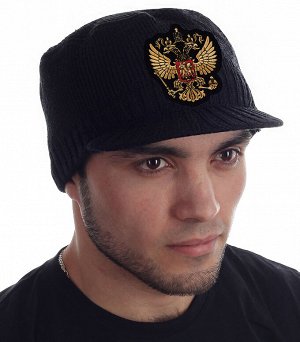 Модная мужская кепка Miller Way с гербом Российской Федерации – утепленный вариант плотной вязки на осенне-зимний период. Твой солидно-спортивный образ
