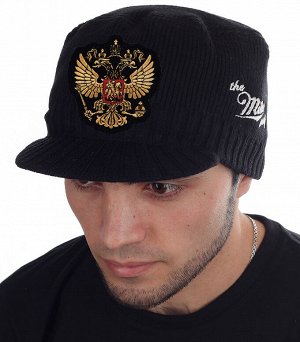Модная мужская кепка Miller Way с гербом Российской Федерации – утепленный вариант плотной вязки на осенне-зимний период. Твой солидно-спортивный образ